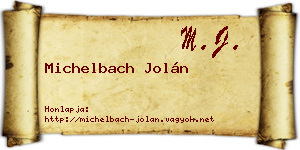 Michelbach Jolán névjegykártya